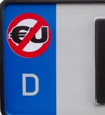 2x Anti-EU Kennzeichenaufkleber (Sticker)