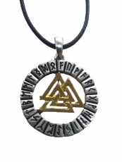 Valknut im Runenkreis (Kettenanhnger in Silber)