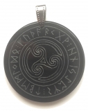 Triskele in the rune circle (Pendant from horn)