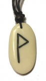 Wunjo Rune - Pendant of Bone (White)