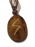 Sowilo Rune - Pendant of Bone (Brown)